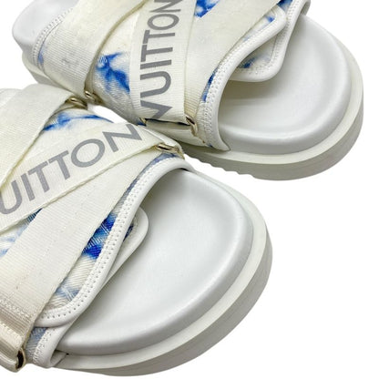 Louis Vuitton Lou Line Sandals Tie Dye Pattern Fabric White Blue Luxury