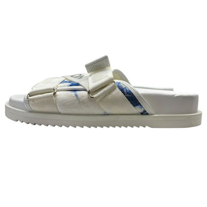 Louis Vuitton Lou Line Sandals Tie Dye Pattern Fabric White Blue Luxury