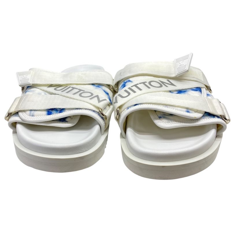 Louis Vuitton Lou Line Sandals Tie Dye Pattern Fabric White Blue Luxury