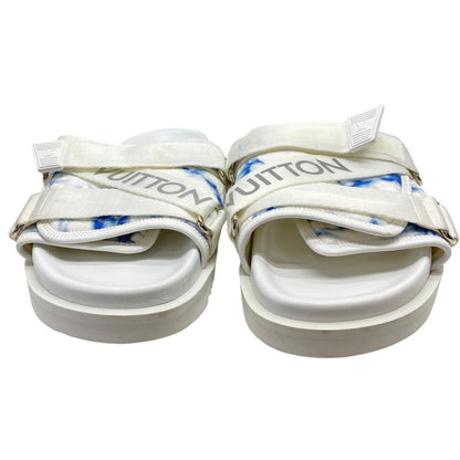 Louis Vuitton Lou Line Sandals Tie Dye Pattern Fabric White Blue Luxury