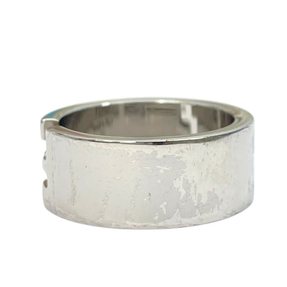Fendi FF Motif Logo Ring Silver Metal Sophisticated Presence Mode Couple