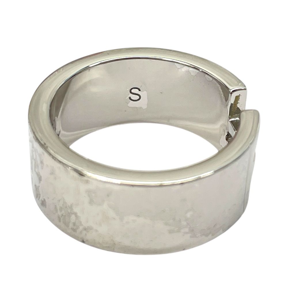 Fendi FF Motif Logo Ring Silver Metal Sophisticated Presence Mode Couple