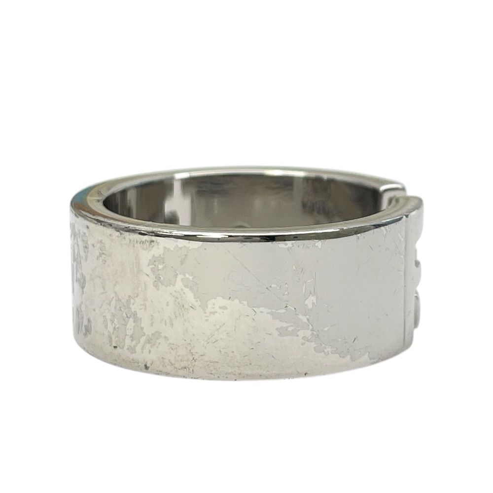 Fendi FF Motif Logo Ring Silver Metal Sophisticated Presence Mode Couple