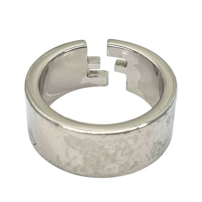 Fendi FF Motif Logo Ring Silver Metal Luxury Sophisticated Presence Mode Couple