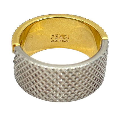 Fendi FF Motif Logo Ring Silver Gold Metal Luxury Sophisticated Presence Mode