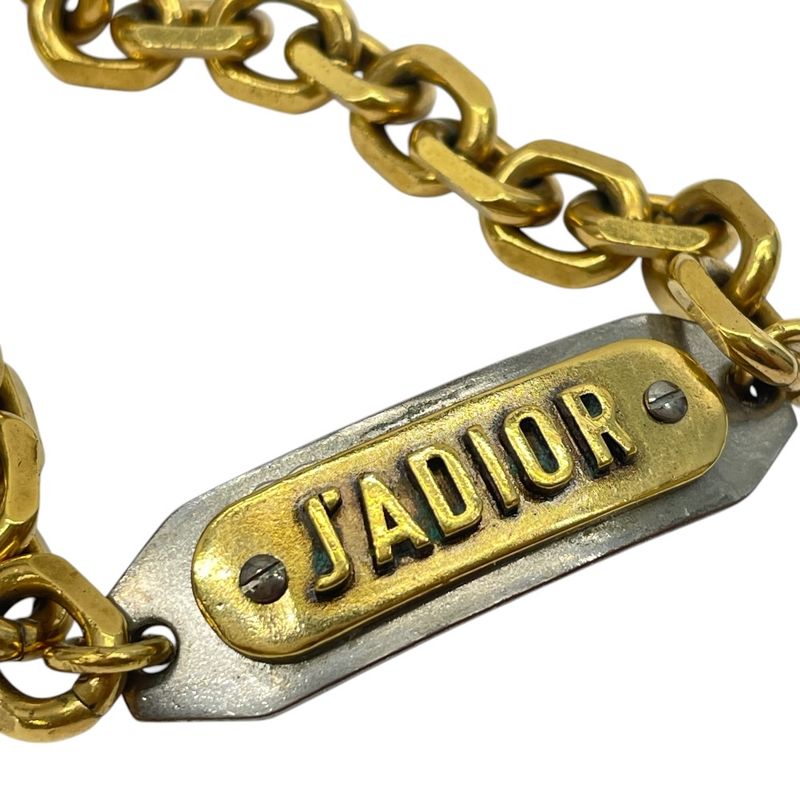 Dior J'adior Chain Plate Bracelet Bangle Logo Gold Luxury Glamorous Sophisticati