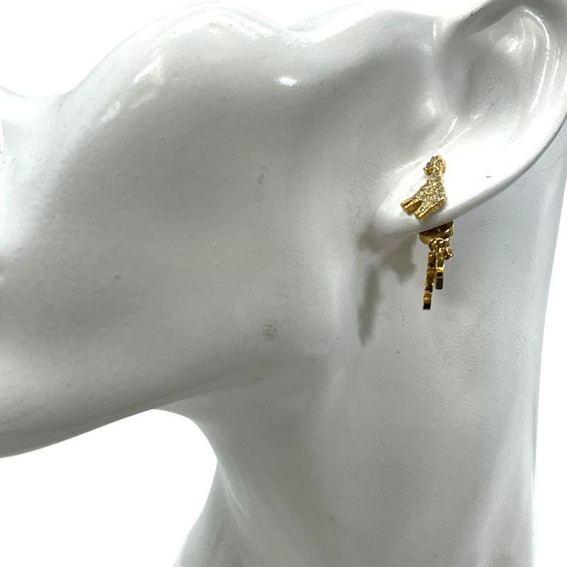 Dior Crystal Earrings Giraffe Star Logo Gold Line Stone Classic Luxury Gorgeous