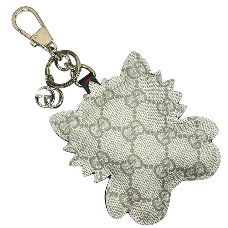 Gucci Besties Charm Key Ring Key Holder Gold Metal Leather Luxury Sophisticated