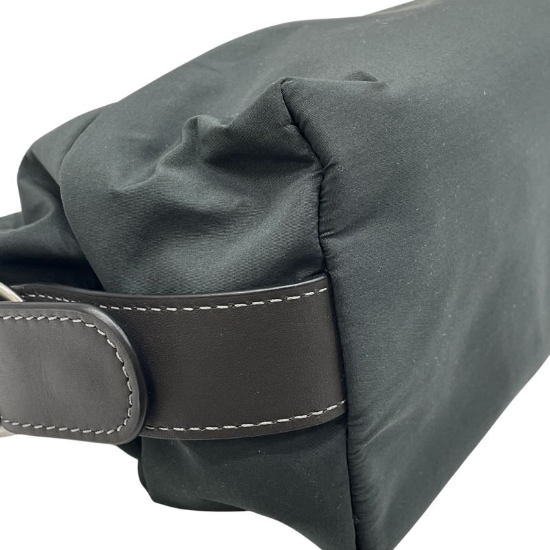 Brunello Cucinelli Pouch Travel Case Polyester Leather Gray Logo Luxury