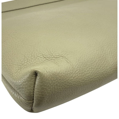 Bottega Veneta Document Case Clutch Pouch Leather Beige Luxury Sophisticated