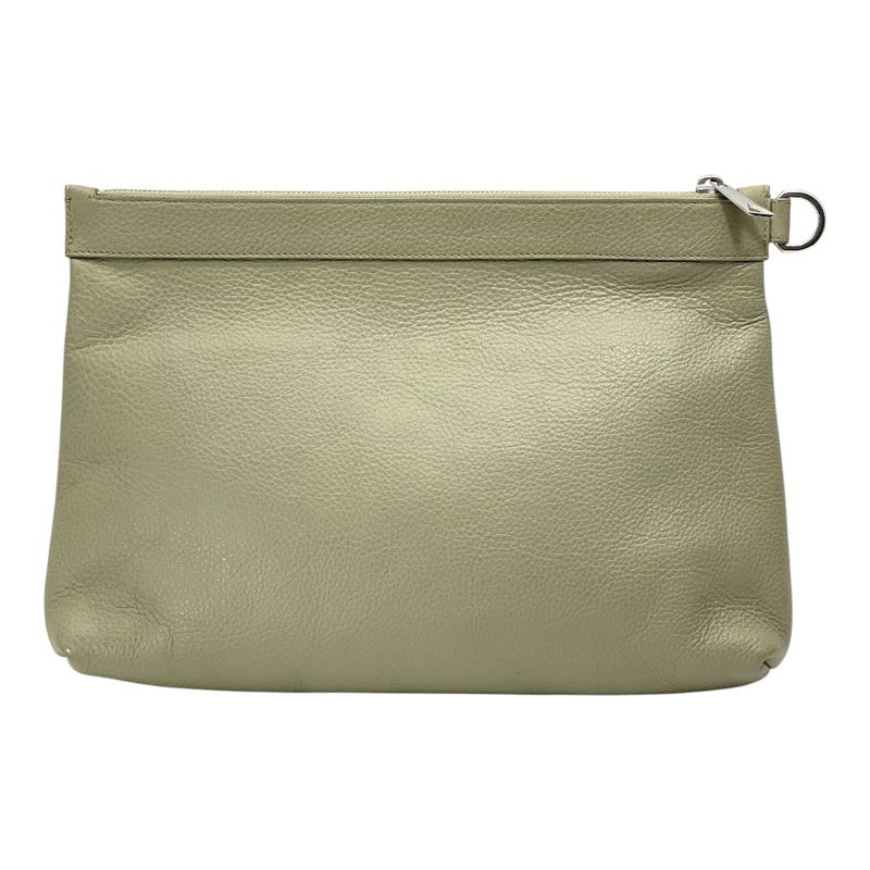 Bottega Veneta Document Case Clutch Pouch Leather Beige Luxury Sophisticated