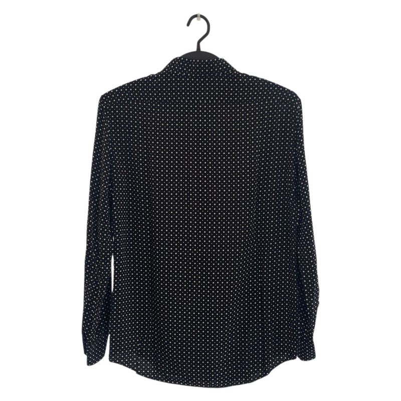 Celine Dot Pattern 38 Black Rayon Long Sleeve Shirt Blouse