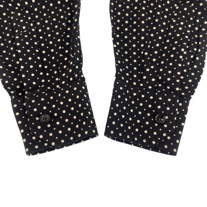 Celine Dot Pattern 38 Black Rayon Long Sleeve Shirt Blouse