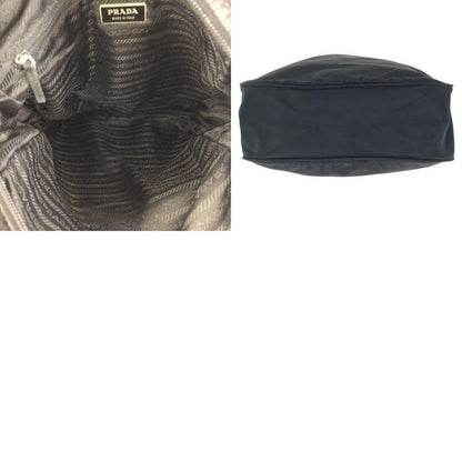 Prada Tessuto Black Silver Nylon Shoulder Bag