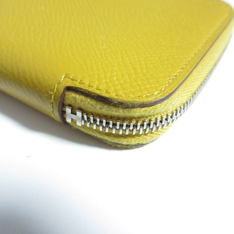 Hermes Azap Mini Silk in Veau Coin Purse Joan Ampoule Yellow