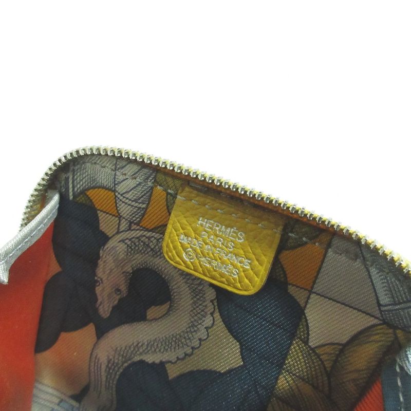Hermes Azap Mini Silk in Veau Coin Purse Joan Ampoule Yellow