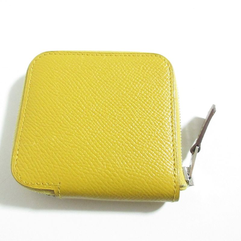 Hermes Azap Mini Silk in Veau Coin Purse Joan Ampoule Yellow