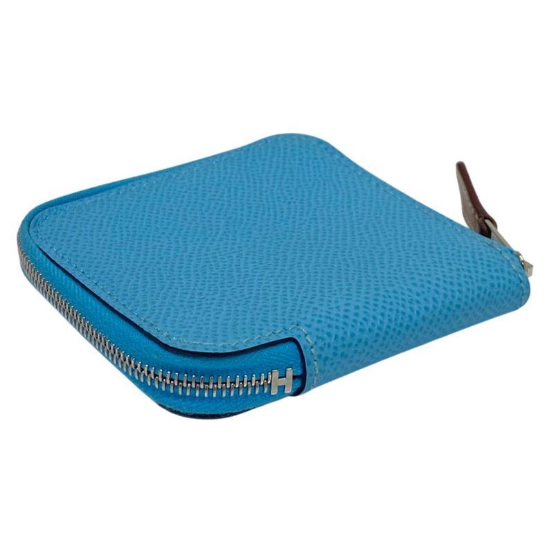 Hermes Azap Mini Silk in Veau Coin Purse Blue Nord