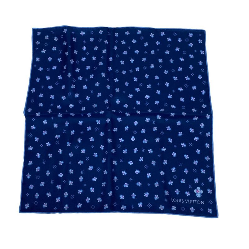 Louis Vuitton Vivienne Swing Handkerchief Scarf Chief Navy
