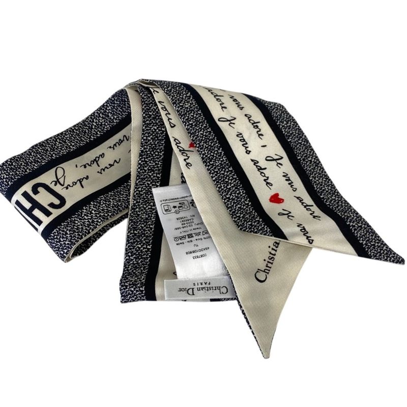 Dior Amour Mitzah Silk Scarf Black White