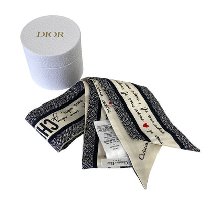 Dior Amour Mitzah Silk Scarf Black White