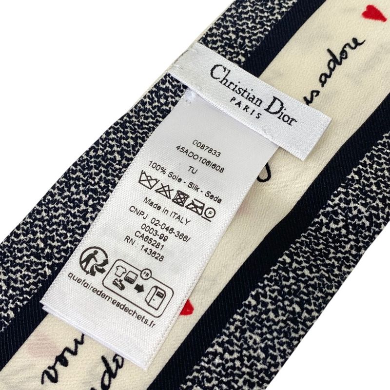 Dior Amour Mitzah Silk Scarf Black White