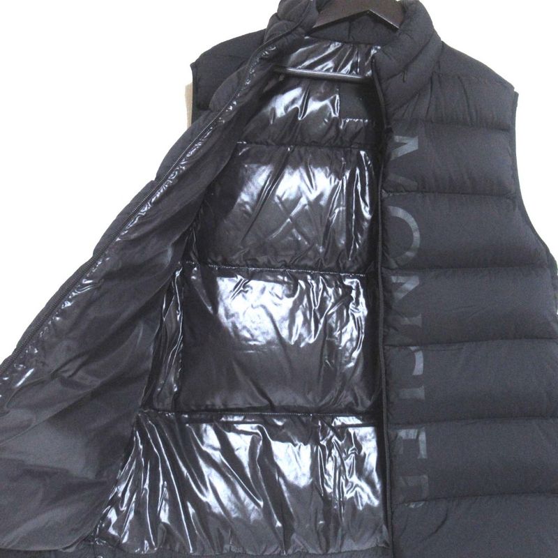 Moncler Amak Logo Print Hood Nylon Down Vest 4 Black