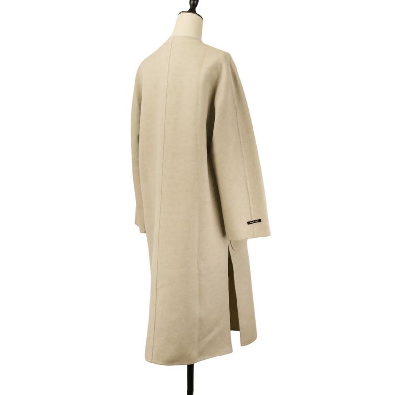 Loro Piana Fabric Wool Cashmere Blend Slit River Coat 40 Beige
