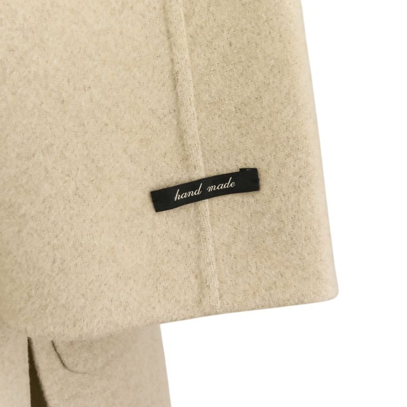 Loro Piana Fabric Wool Cashmere Blend Slit River Coat 40 Beige