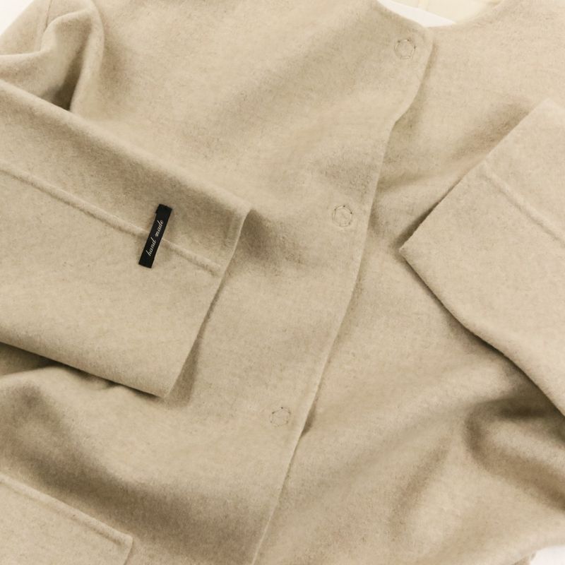 Loro Piana Fabric Wool Cashmere Blend Slit River Coat 40 Beige