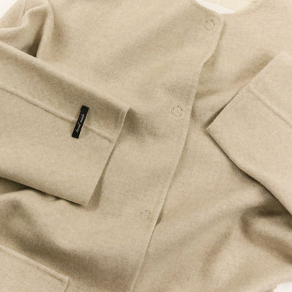 Loro Piana Fabric Wool Cashmere Blend Slit River Coat 40 Beige