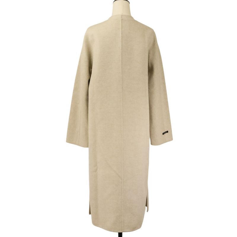 Loro Piana Fabric Wool Cashmere Blend Slit River Coat 40 Beige