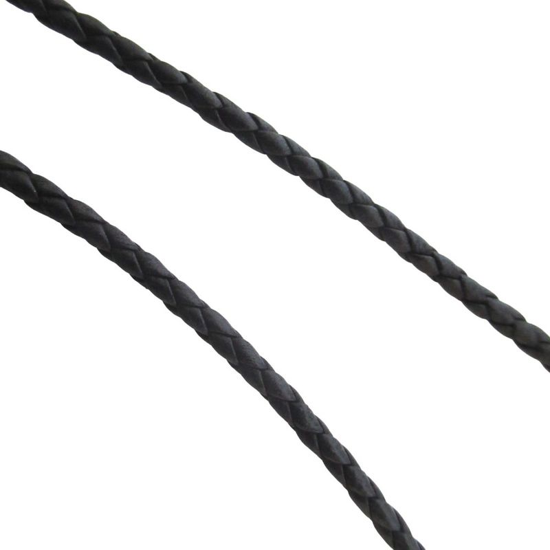Bottega Veneta Intrecciato Ring Circle Necklace Black Gold