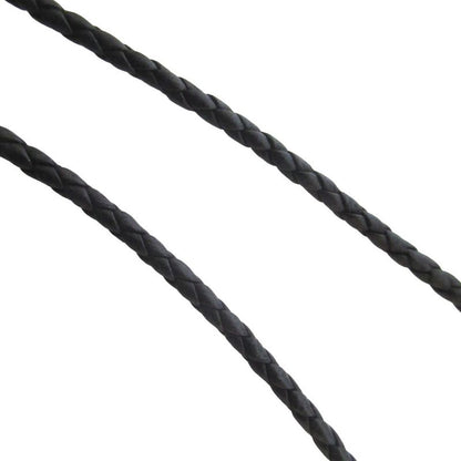 Bottega Veneta Intrecciato Ring Circle Necklace Black Gold
