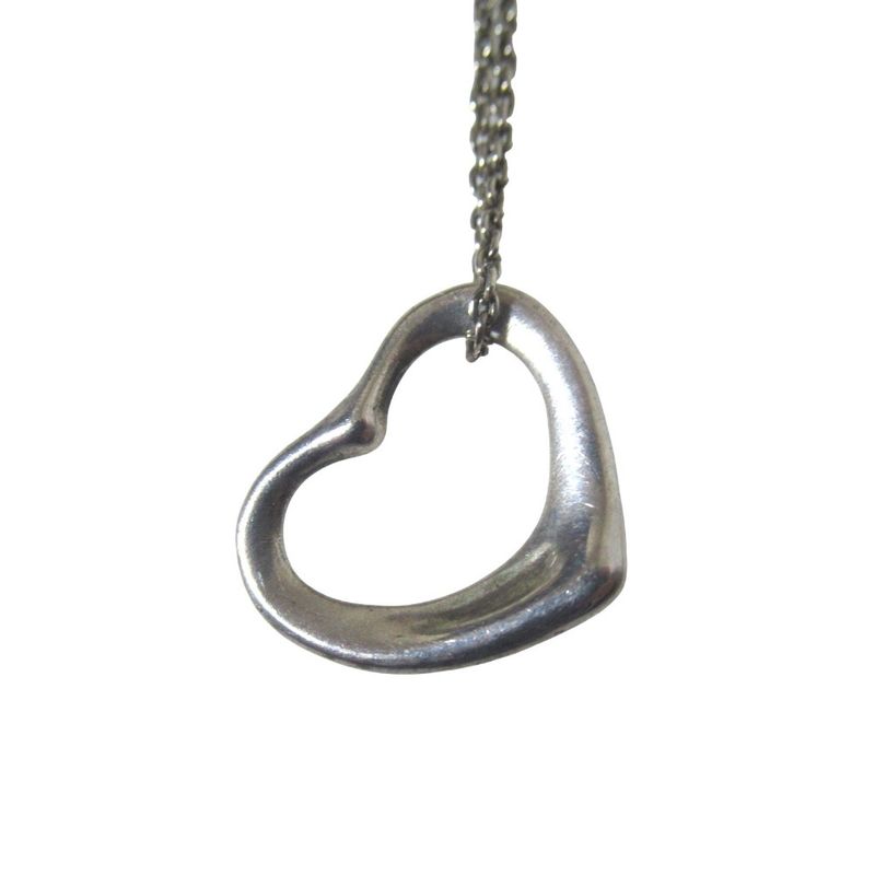 Tiffany & Co Elsa Peretti Open Heart Mini Necklace Pendant Silver