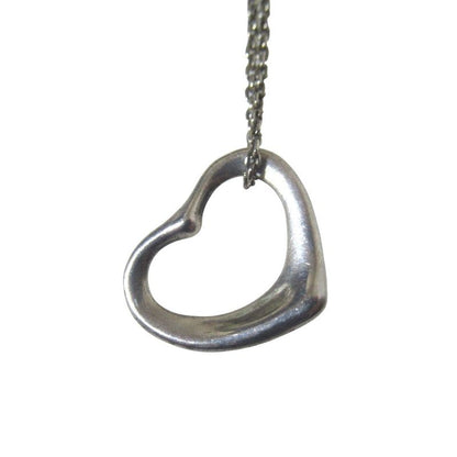 Tiffany & Co Elsa Peretti Open Heart Mini Necklace Pendant Silver