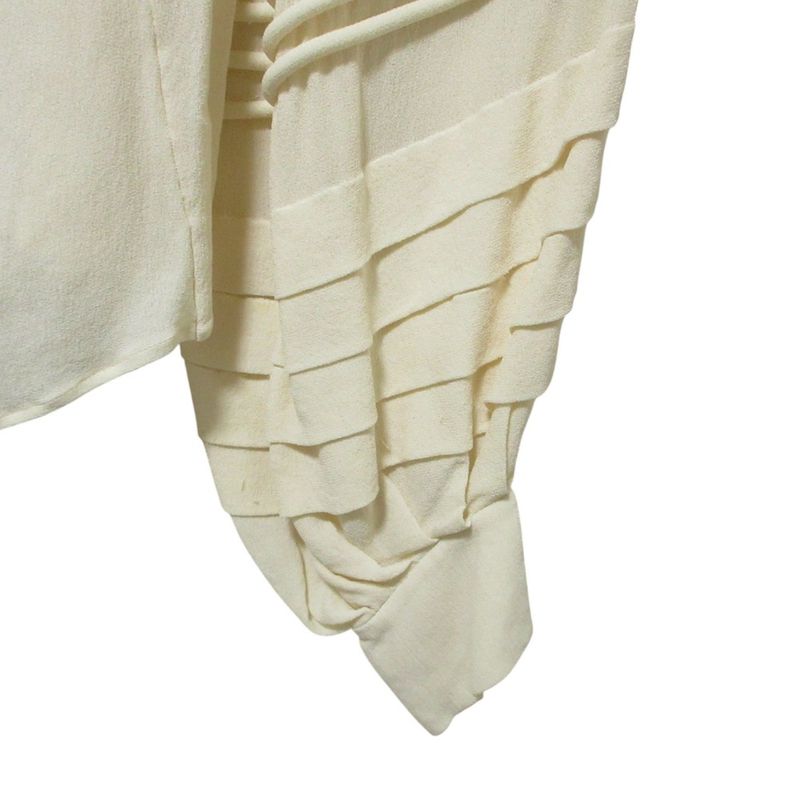 Louis Vuitton Ruffle Blouse Weed Incorporated Sleeve Silk Top 34 White