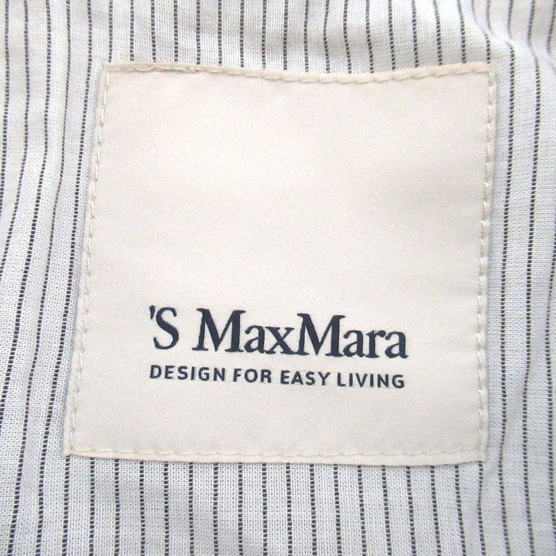 Max Mara 'S Linen Cotton Single Chesterfield Coat Grey