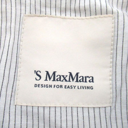 Max Mara 'S Linen Cotton Single Chesterfield Coat Grey