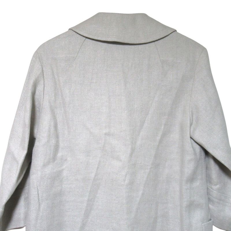 Max Mara 'S Linen Cotton Single Chesterfield Coat Grey
