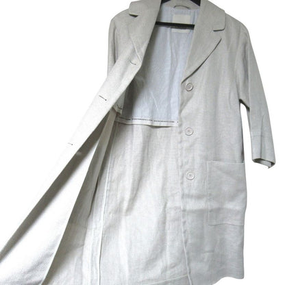 Max Mara 'S Linen Cotton Single Chesterfield Coat Grey
