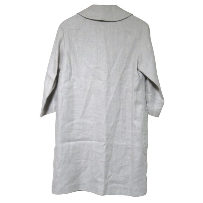 Max Mara 'S Linen Cotton Single Chesterfield Coat Grey