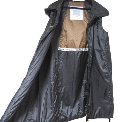 Max Mara Maxmara the Cube Hooded Padded Nosleeve Coat Long Gilet Vest Gray