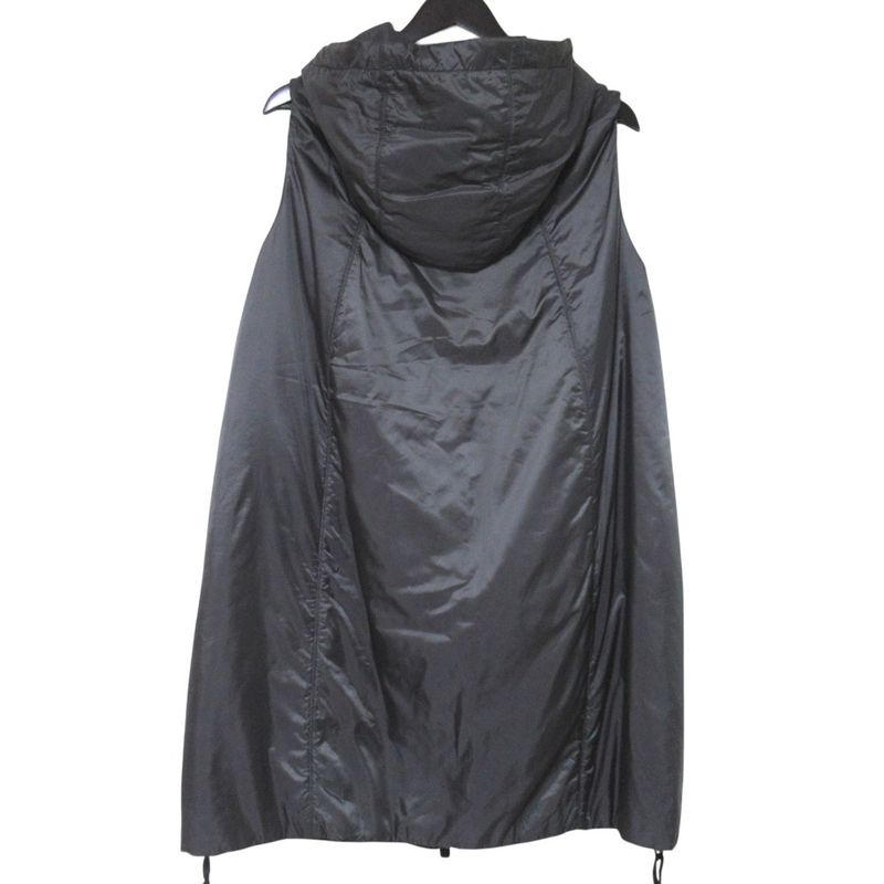 Max Mara Maxmara the Cube Hooded Padded Nosleeve Coat Long Gilet Vest Gray