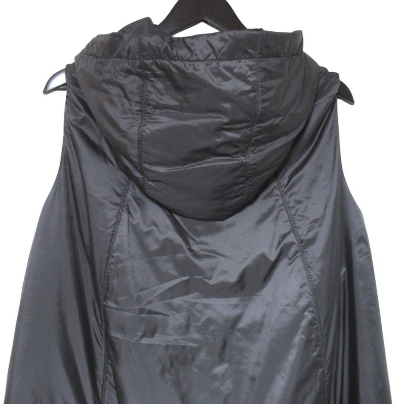 Max Mara Maxmara the Cube Hooded Padded Nosleeve Coat Long Gilet Vest Gray