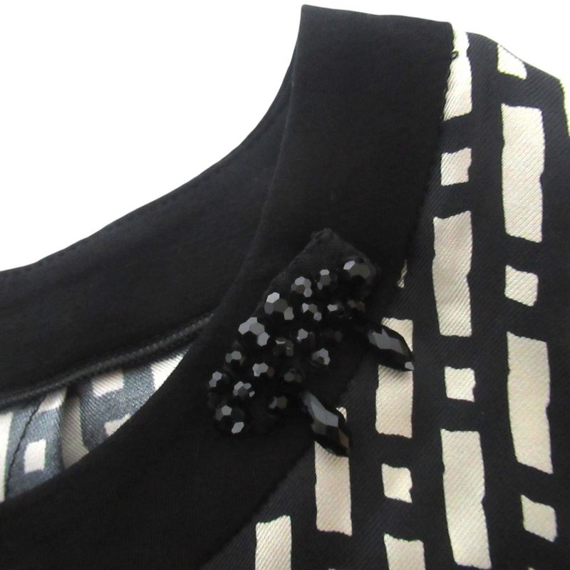 Max Mara S Timeless Bijoux Decoration All Over Pattern Sleeveless Silk Dress