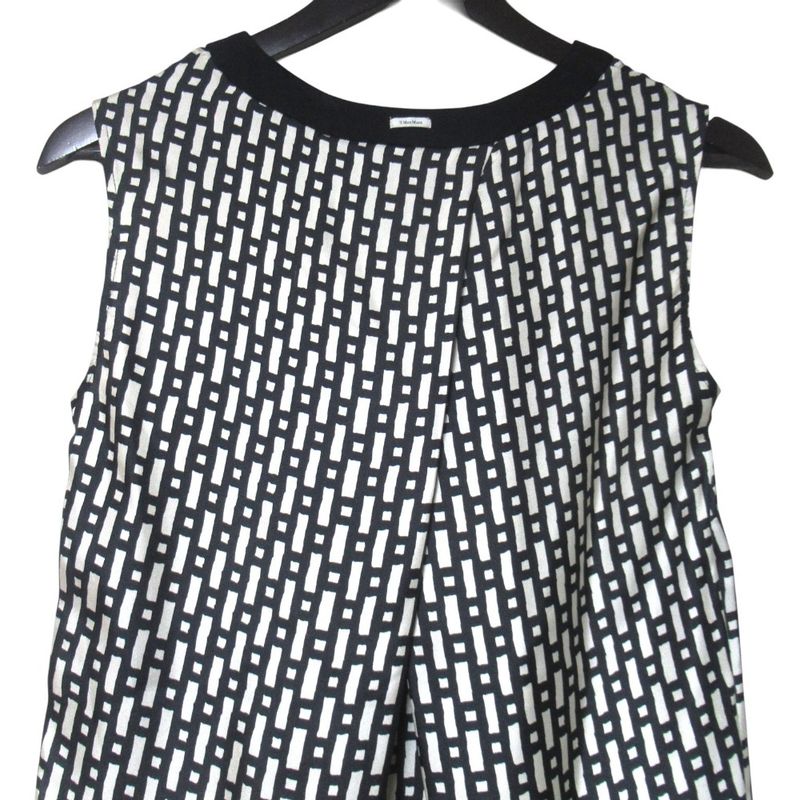 Max Mara S Timeless Bijoux Decoration All Over Pattern Sleeveless Silk Dress