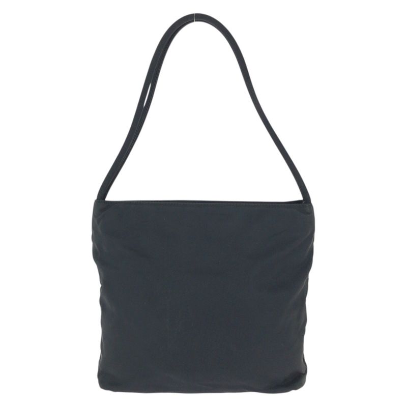 Prada Tessuto Black Silver Nylon Tote Shoulder Bag