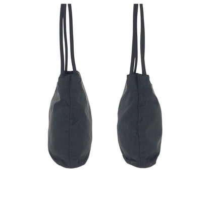 Prada Tessuto Black Silver Nylon Tote Shoulder Bag