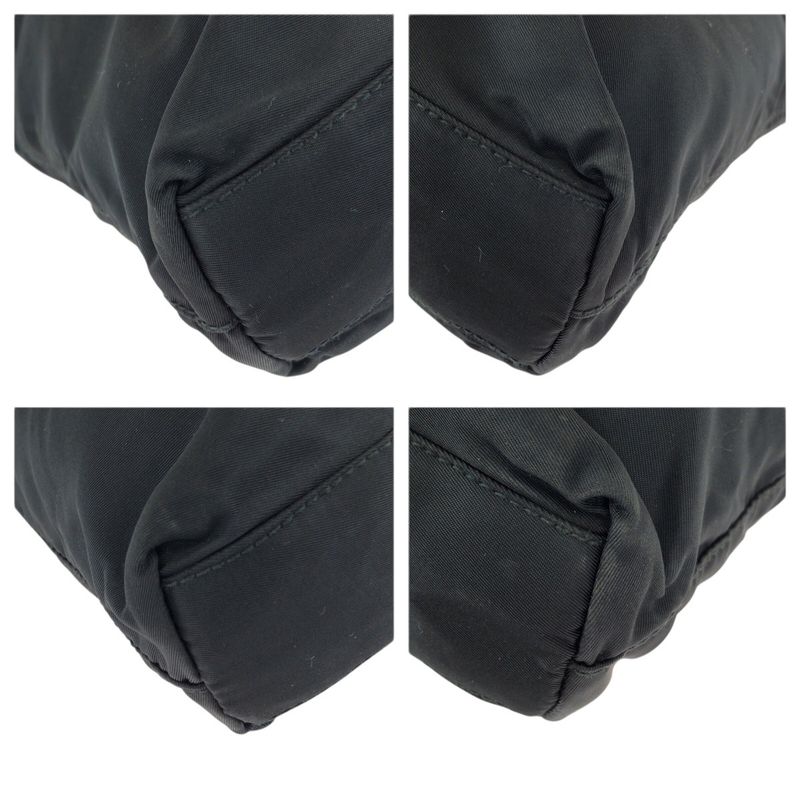 Prada Tessuto Black Silver Nylon Tote Shoulder Bag